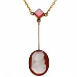 9ct Victorian Hardstone Cameo Pendant. Click for more information...