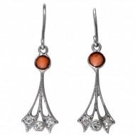 9ct White Gold Coral and Diamond Art Deco Earrings. Click for more information...