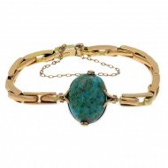 9ct Rose Gold Turquoise Expandable Bracelet. Click for more information...