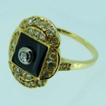 Art Deco Onxy & Diamond Ring. Click for more information...