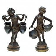 Pair of Bronzes signed August Moreau. Click for more information...