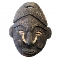 Papua New Guinea Mask with Bores Tusks. Click for more information...