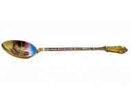 Egyptian Revival 0.300 Silver Enamel Spoon. Click for more information...