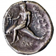 Nomos (Ancient Greek Silver Coin). Click for more information...