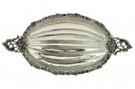 800 Silver Turkish Oval 4 legged Tray. Click for more information...