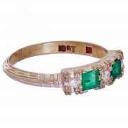 18ct White Gold 2 Emerald and 3 Diamond Ring. Click for more information...