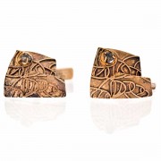 Pair of Sterling Silver Gilt & Diamond Brutalist Style Cuff Links. Click for more information...
