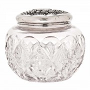 Sterling Silver Lidded Glass Trinket Jar. Click for more information...