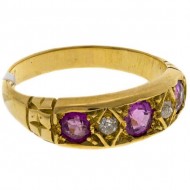 18ct GOLD Pink Sapphire & Diamond Ring. Click for more information...