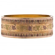 15CT Tri coloured Gold Victorian Hinged Bangle. Click for more information...