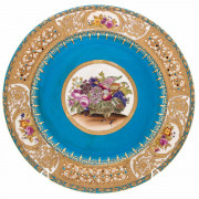 Hand Painted Richly Gilded Meissen Cabinet Plate.. Click for more information...