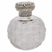 Hobnail Crystal. Sterling Top. Perfume Bottle. Click for more information...