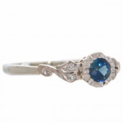 18ct White Gold Australian Blue Sapphire and Diamond Ring. Click for more information...