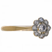 1920s 18ct Gold Diamond Daisy Cluster Ring. Click for more information...