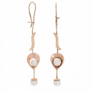 Pair of 18ct Yellow Gold and Pearl Retro Earrings. Click for more information...