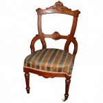 Unusual Walnut Drawing Room Chair. Click for more information...
