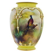 Royal Worcester Hadleyware Vase Signed Arthur Lewis. Click for more information...
