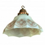Electric Light Shade. Milk Glass Painted Shade.. Click for more information...