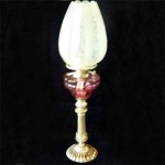 WM & F Silver Plate Ruby Glass Banquet Light.. Click for more information...