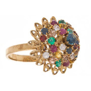Mid Century. Modernist. 14ct Gold. Cluster Ring.. Click for more information...