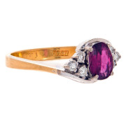 Mid Century. 18ct Yellow / White Gold. Cross Over Ring. 1.02 carat Ruby. 6 Diamo. Click for more information...