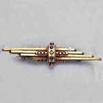 15ct Gold Diamond and Sapphire Brooch. . Click for more information...