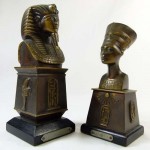 Pair of Egyptian Revival Bronzes of Tutankhamun and Nefertiti. Click for more information...