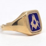 9ct Gold Masonic Enamelled Ring. Click for more information...