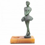 Art Deco Lady. Cold Painted Cast Metal Ring Stand on Onxy Base.. Click for more information...
