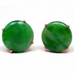 18ct Gold Jadeite Ear Studs. Click for more information...