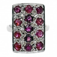 15ct White Gold 13 Rubies and 6 Diamond Ring. Click for more information...