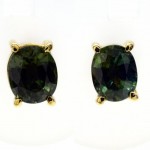 ESTATE 9ct Gold Pair of Australian Green Saphire Studs. Click for more information...
