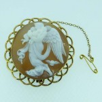 9ct Gold Angel & Babies Shell Cameo Brooch. Click for more information...