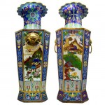 An Impressive Large Pair Chinese Cloisonne Vases. Click for more information...