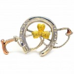 Sterling Silver and Gold Gilt Racing Brooch. Click for more information...
