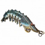 Chinese Silver Gilt Canton Enamel Prawn Pendant. Click for more information...