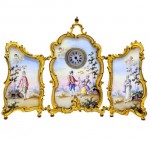 Gilded Viennese Enamel Folding Triptych Miniature Clock. Click for more information...